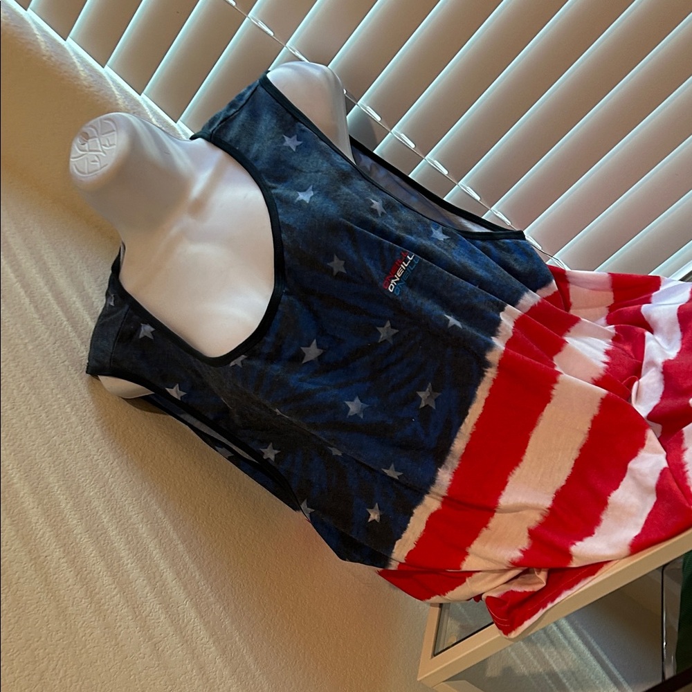 O'Neill Red, White, and Blue Star Tank Top